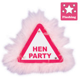 Fluffy Flashing Hen Party Badge