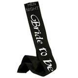 Diamante Bride To Be Black Satin Sash