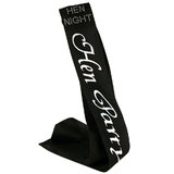 Diamante Hen Party Black Satin Sash
