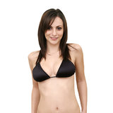 C-String Halter Triangle Top Black