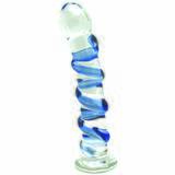 Icicles No 5 Sapphire Spiral Glass Dildo 7 Inch