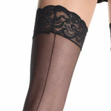 Leg Avenue Plus Size Sheer Backseam Lace Top Stockings
