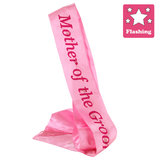 Flashing Mother of the Groom Pink Satin Sash