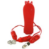 Red Hot Vibrating Nipple Clamps and Bullet Set