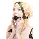 Bondage Boutique Leather and Rubber Face Harness Ball Gag