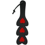 Bondage Boutique Luxury Leather and Suede Three Heart Spanking Paddle