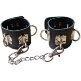 Bondage Boutique Luxury Leather D-Ring Wrist Cuff Restraints