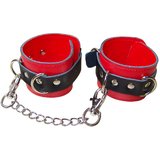 Bondage Boutique Leather Wrist Cuff Restraints with Metal Buckles and D-Rings