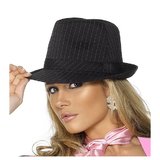 Gangster Trilby Hat with Pink Stripes