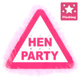 Flashing Warning Sign Hen Badge