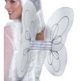 Fancy Dress Angel Wings with Silver Glitter