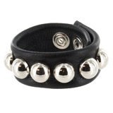 Bondage Boutique Leather Studded Cock and Ball Ring