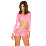Music Legs Crochet Seamless Long-Sleeved Top and Skirt Set