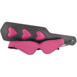 Bondage Boutique Leather Blindfold and Triple Heart Spanking Paddle