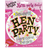 Large Hen Party Badge