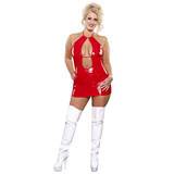 Exposed Liquid Plus Size Double Keyhole Dress and G-String Set
