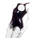 Rubber Girl Latex Wear Open Bust Garter Dress