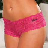 Hustler Classic Lace Crotchless Boy Shorts