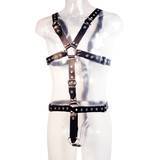 Zado Male Leather Full Body Harness with Cock Ring