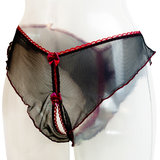 Roxana Feather Back Sheer Crotchless Thong