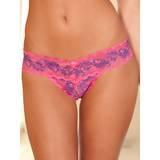Rene Rofe Crotchless Lace V-Thong