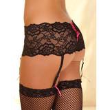 Rene Rofe Crotchless Lace Shorts with Removable Suspender Straps