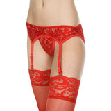 Music Legs Lace Garter Belt with Matching Thong