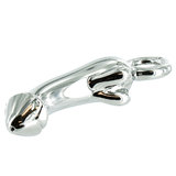 Glassvibrations Silver Glass Penis Butt Plug