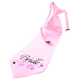 Bride To Be Large Pink Satin Neck Tie