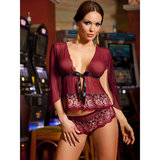 Passion Bassaya Carine Peignoir See Through Gown and French Knickers Set