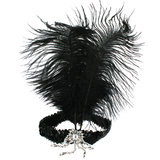 Ostrich Feather Burlesque Flapper Head Band