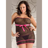 Seven Til Midnight Plus Size Midnight Fishnet Mini Dress