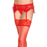Music Legs See Through Garter Belt and Thong Set