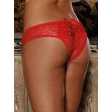Dreamgirl Stretch Lace Crotchless Knickers with Ruffles