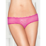 iCollection See Through Knickers with Diamante Hearts