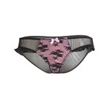 BlueBella Antoinette Pleated Trim Lace Overlay Brief Black