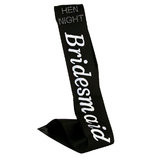 Diamante Bridesmaid Black Satin Sash