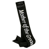 Diamante Mother of The Groom Black Satin Sash
