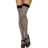 Sheer Desires Thigh High Leopard Print Stockings