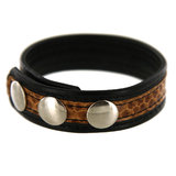 Adjustable Leather Cock Ring with Snakeskin Print