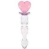 Crystal Heart Wavy Glass Dildo