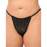 Allure Leather G-String with Lace Trim