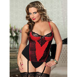Seven Til Midnight Plus Size Simply Stunning Basque and G-String Set