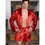 Dreamgirl Satin Robe and Pyjama Boxer Shorts for Men