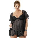Escante Plus Size Floaty Babydoll and Robe Set