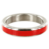 Stainless Steel 2 Inch Cock Ring with Black Band