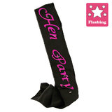 Flashing Hen Party Black Satin Sash