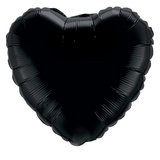 Heart Shaped Black Helium Balloon
