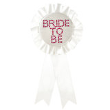 Bride to Be White Diamante Rosette