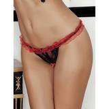 iCollection Lace Crotchless G-String with Ruffle Trim